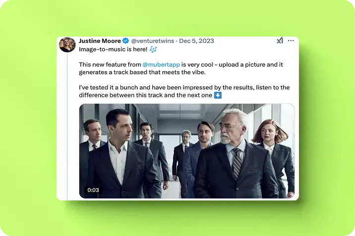Mubert X, formerly known as Twitter