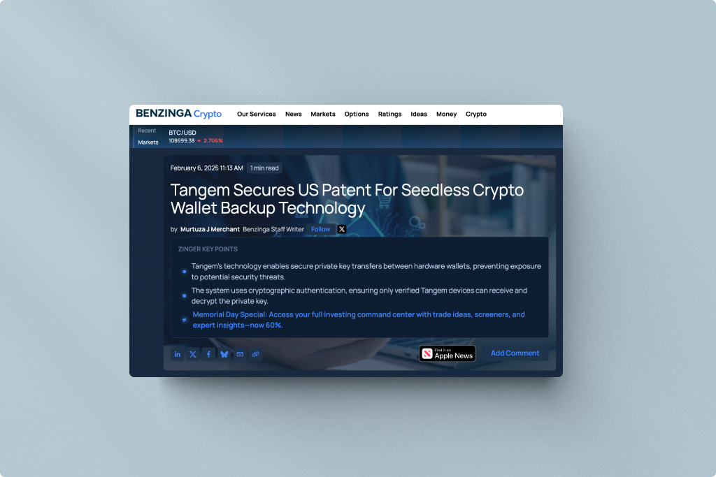 Benzinga Tangem